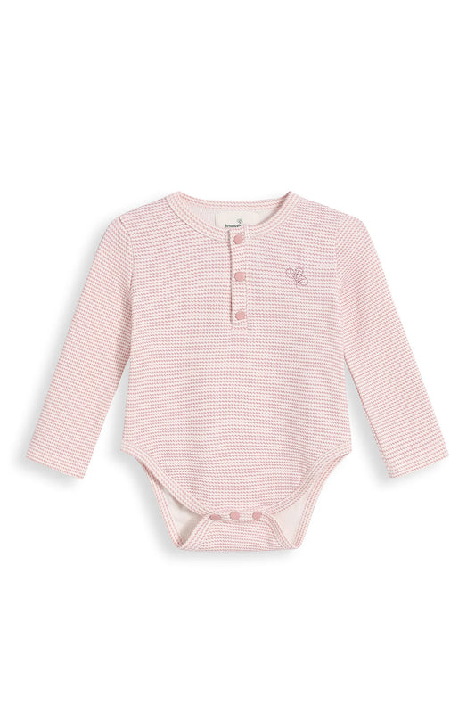 Henley Rib Bodysuit Trellis Pink