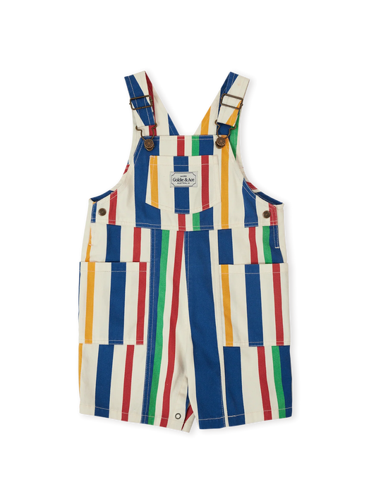 90's Bold Stripe James Denim Pocket Overalls