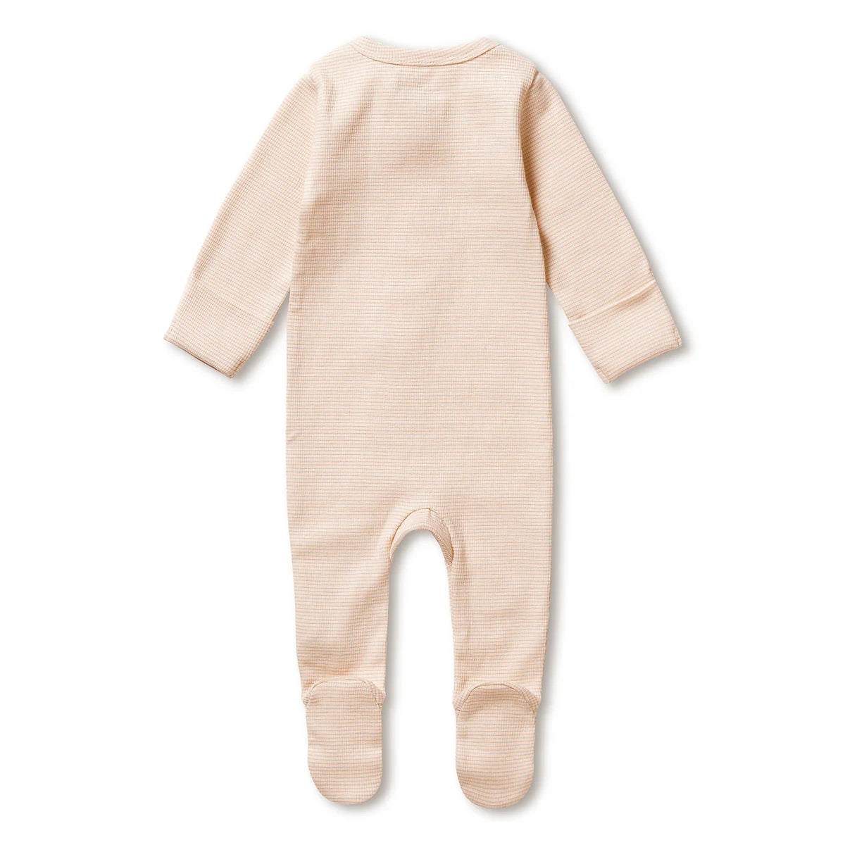 Organic Stripe Rib Zipsuit with Feet