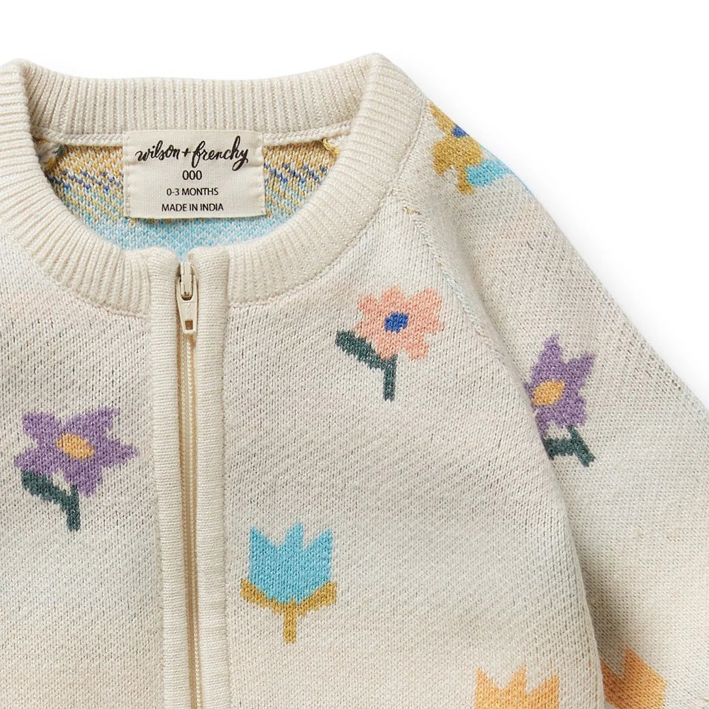 Organic Knitted Jacquard Growsuit