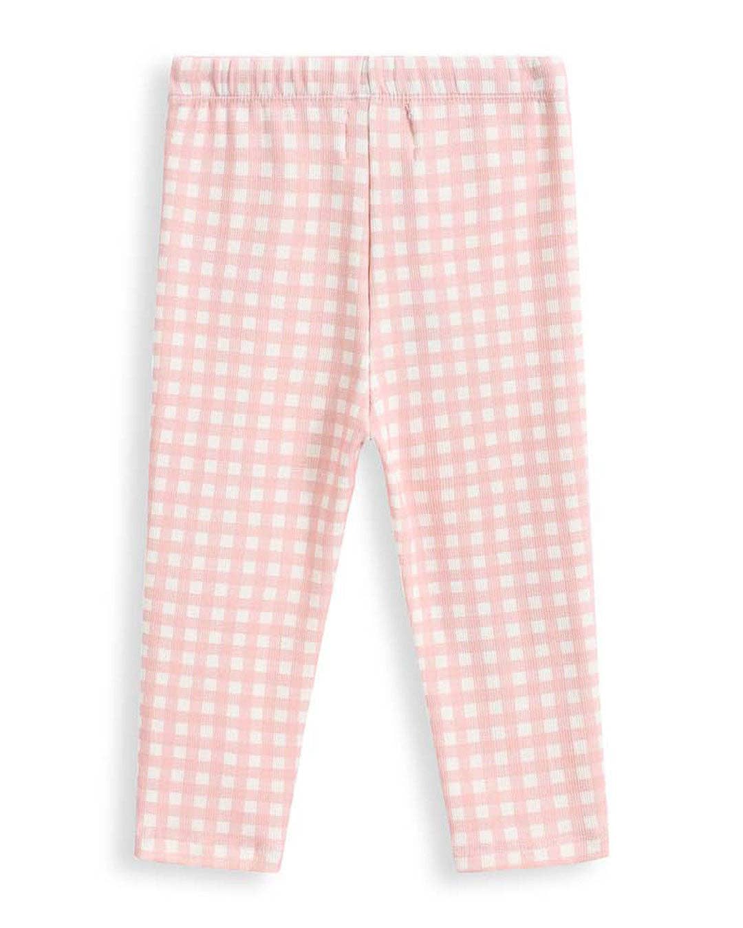 Rib Patch Legging Pink Gingham
