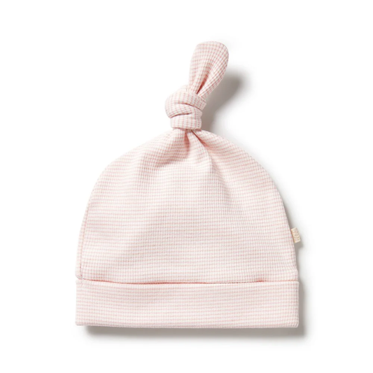 Organic Stripe Rib Knot Hat