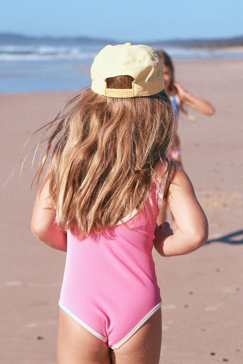 MINI STRIPE RIB RASHIE ONE PIECE - SHELL PINK