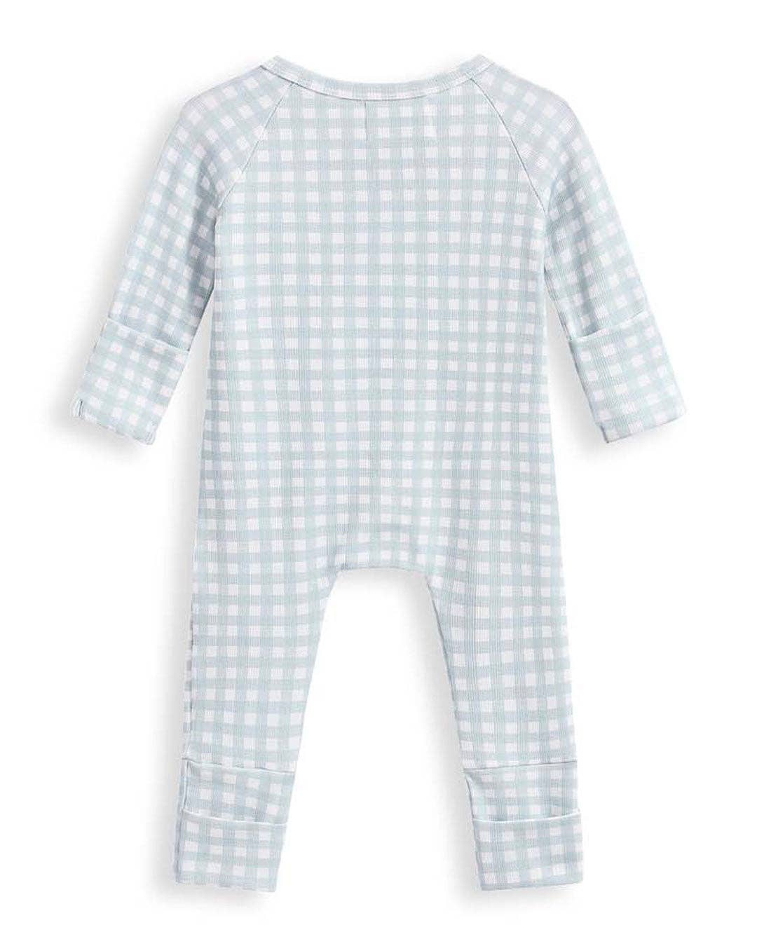 Growsuit Light Blue Gingham Rib