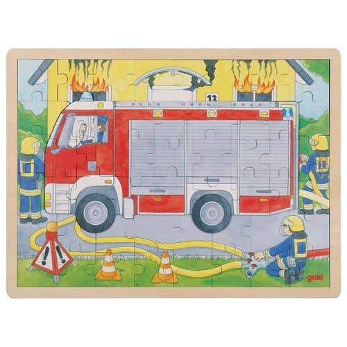 Layer puzzle Firefighters at work