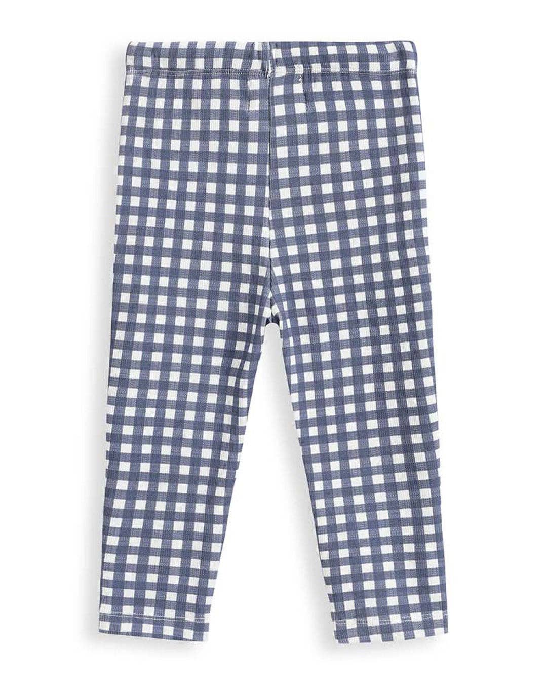Rib Patch Legging Navy Gingham