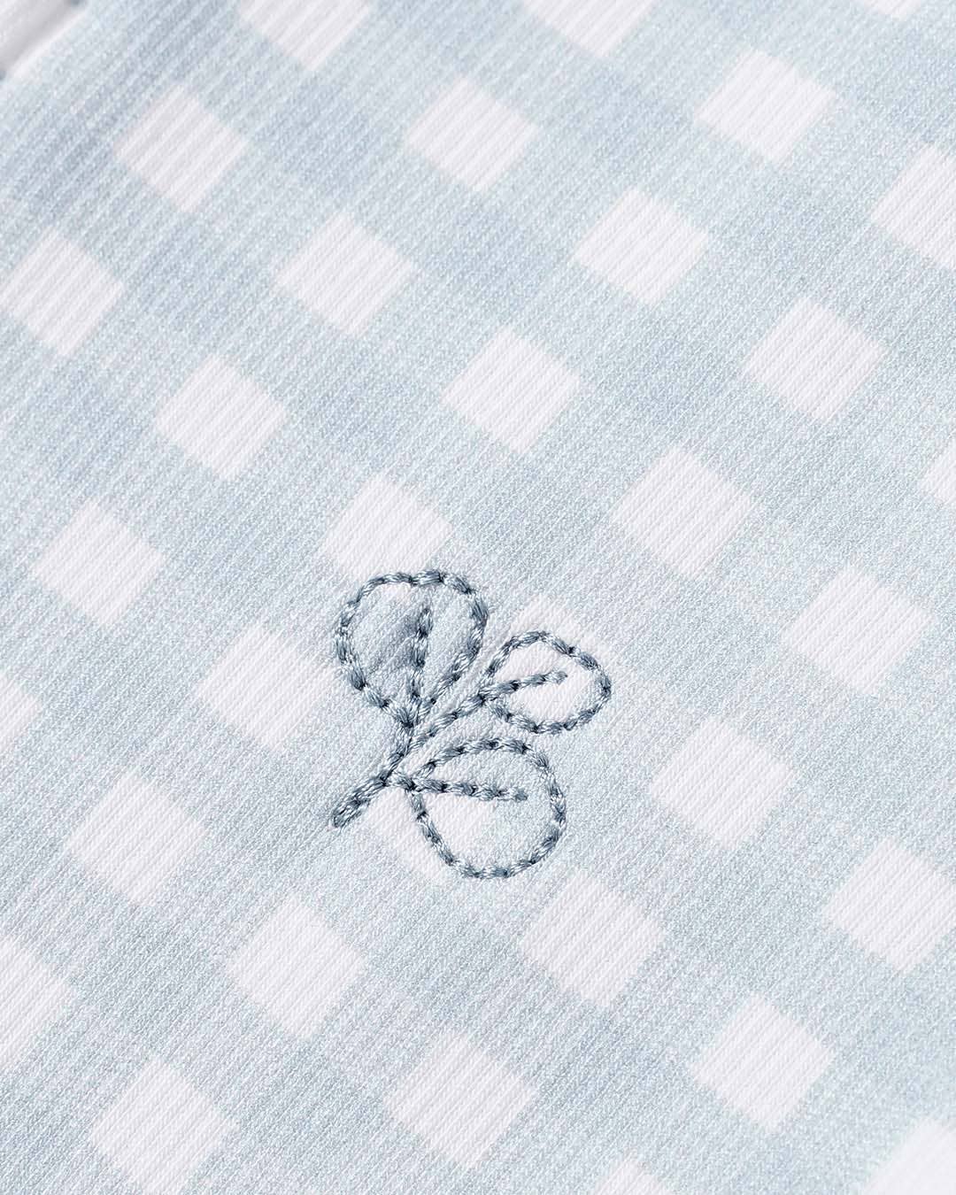 Growsuit Light Blue Gingham Rib