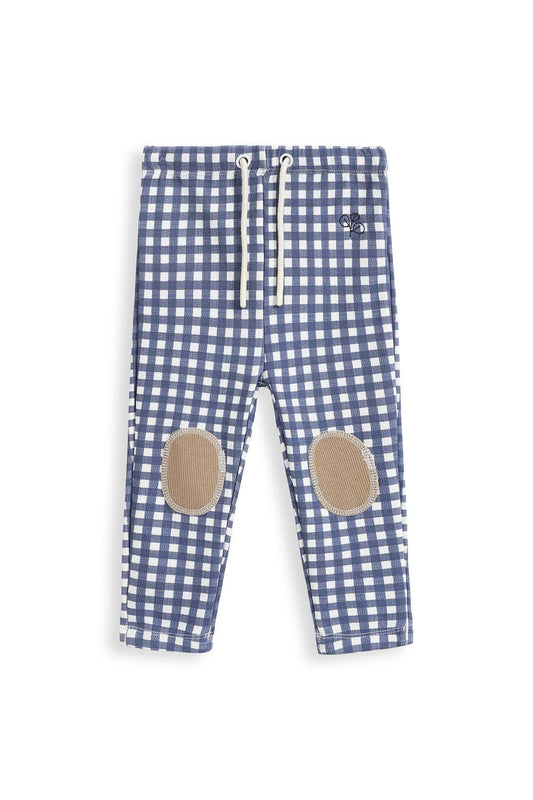 Rib Patch Legging Navy Gingham