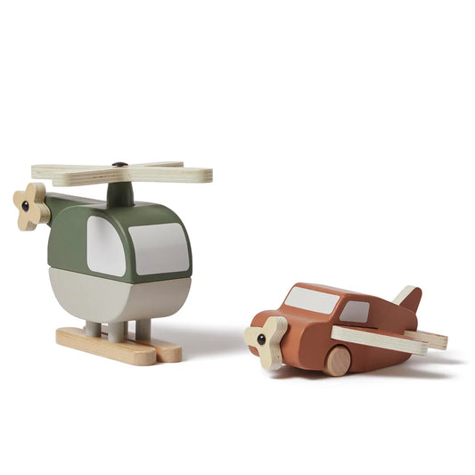 Wooden Helicopter and Plane Set