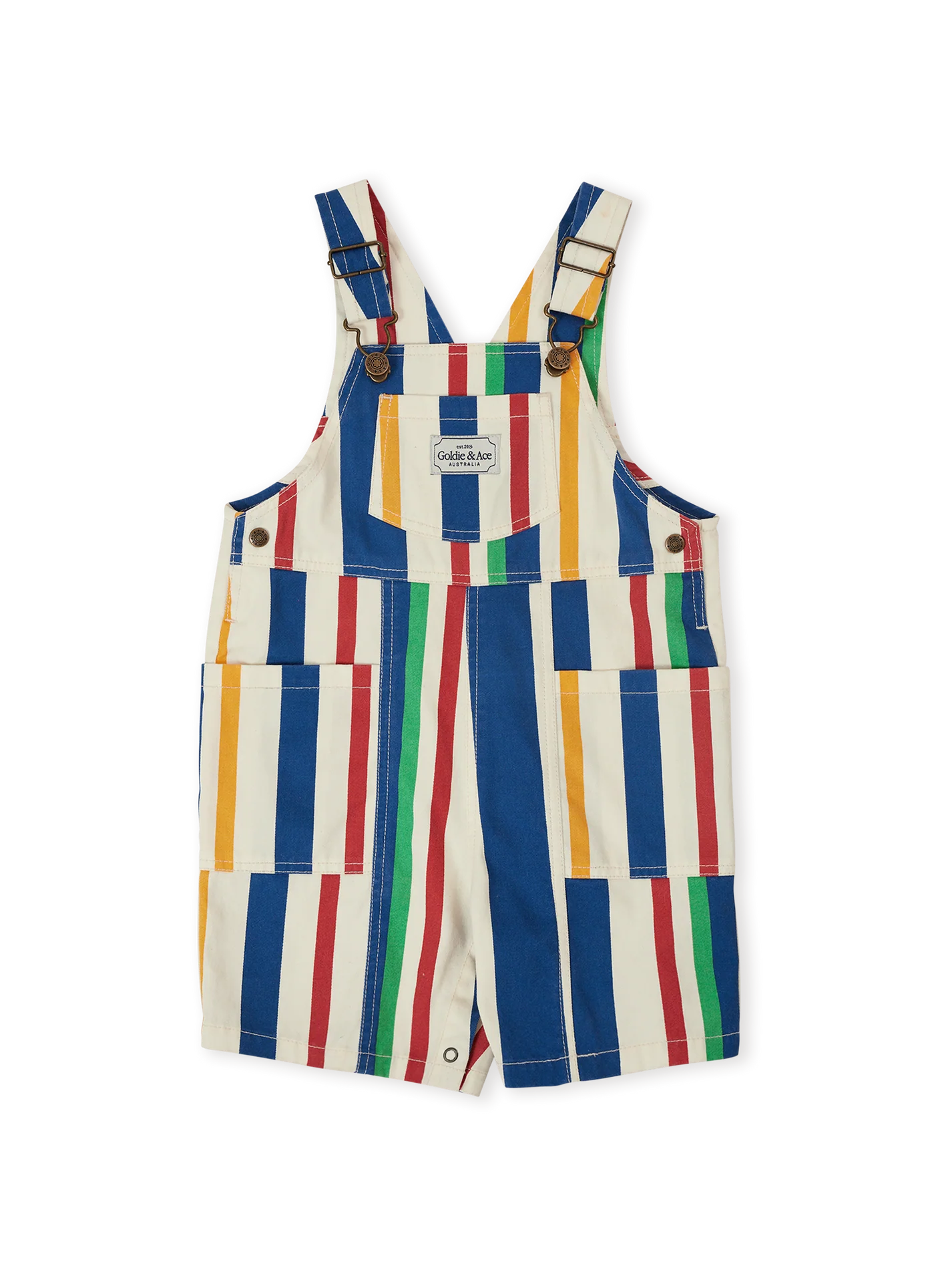 90's Bold Stripe James Denim Pocket Overalls