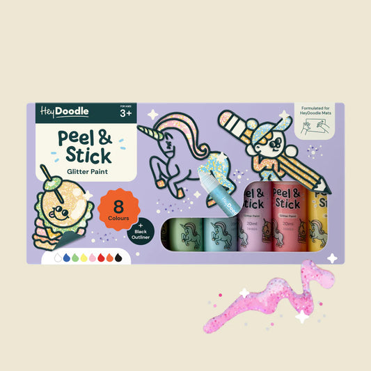 Peel & Stick Glitter Paint - Easy Peel and Stickable Colours