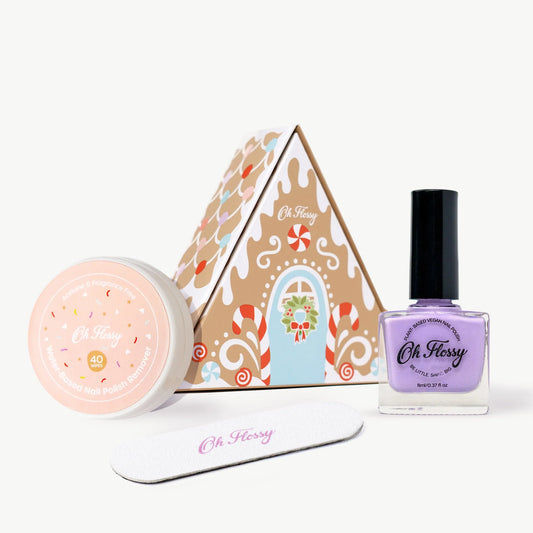 Oh Flossy Christmas Gingerbread House Mini Mani Set