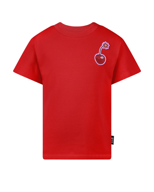 CHERRY RED SHORT SLEEVE BOXY T-SHIRT