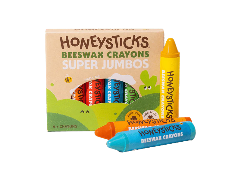 Honeysticks Bees Wax Crayons Super Jumbos 6pk