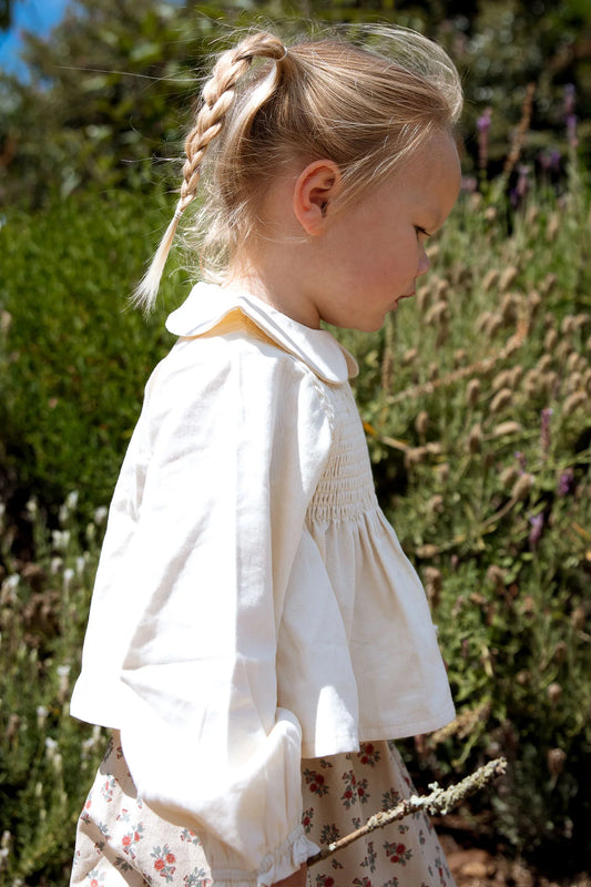 Smocked Blouse Natural