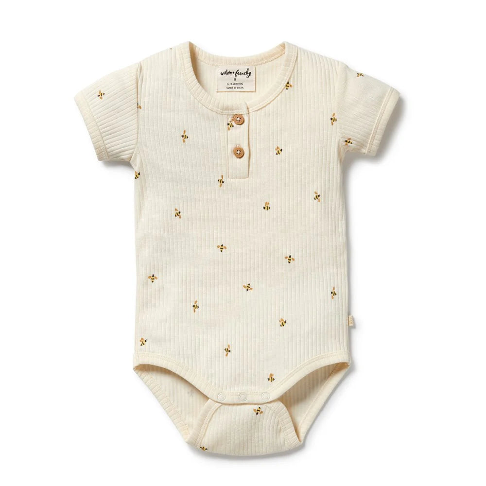 BEE MINE ORGANIC HENLEY BODYSUIT