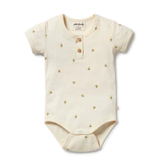 BEE MINE ORGANIC HENLEY BODYSUIT
