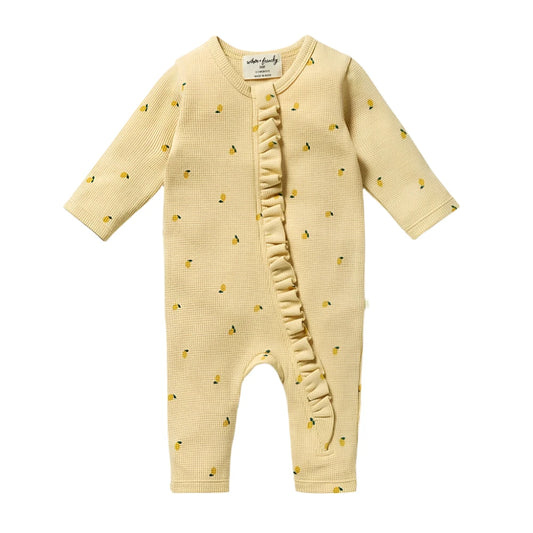 Organic Waffle Ruffle Jumpsuit