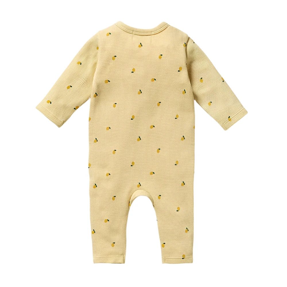 Organic Waffle Ruffle Jumpsuit