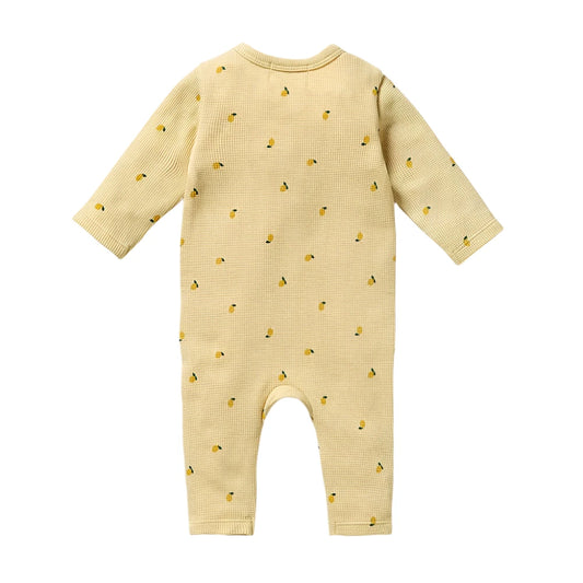 Organic Waffle Ruffle Jumpsuit