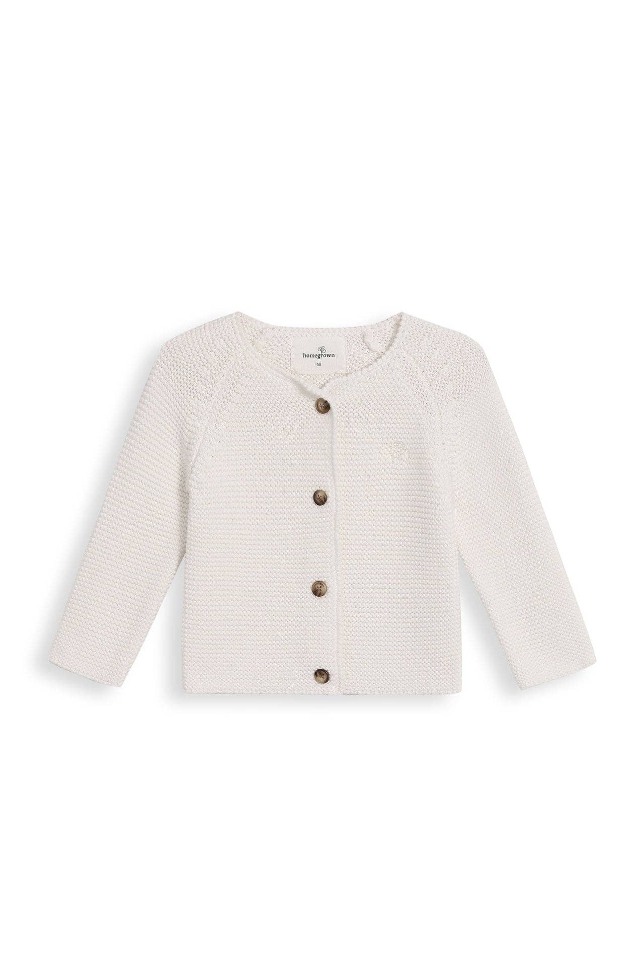 Newborn Organic Cardigan White