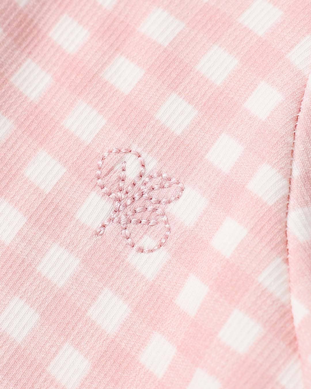 Growsuit Pink Gingham Rib