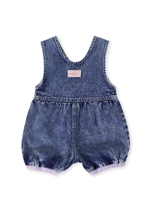 Nina Pastel Petals Denim Romper