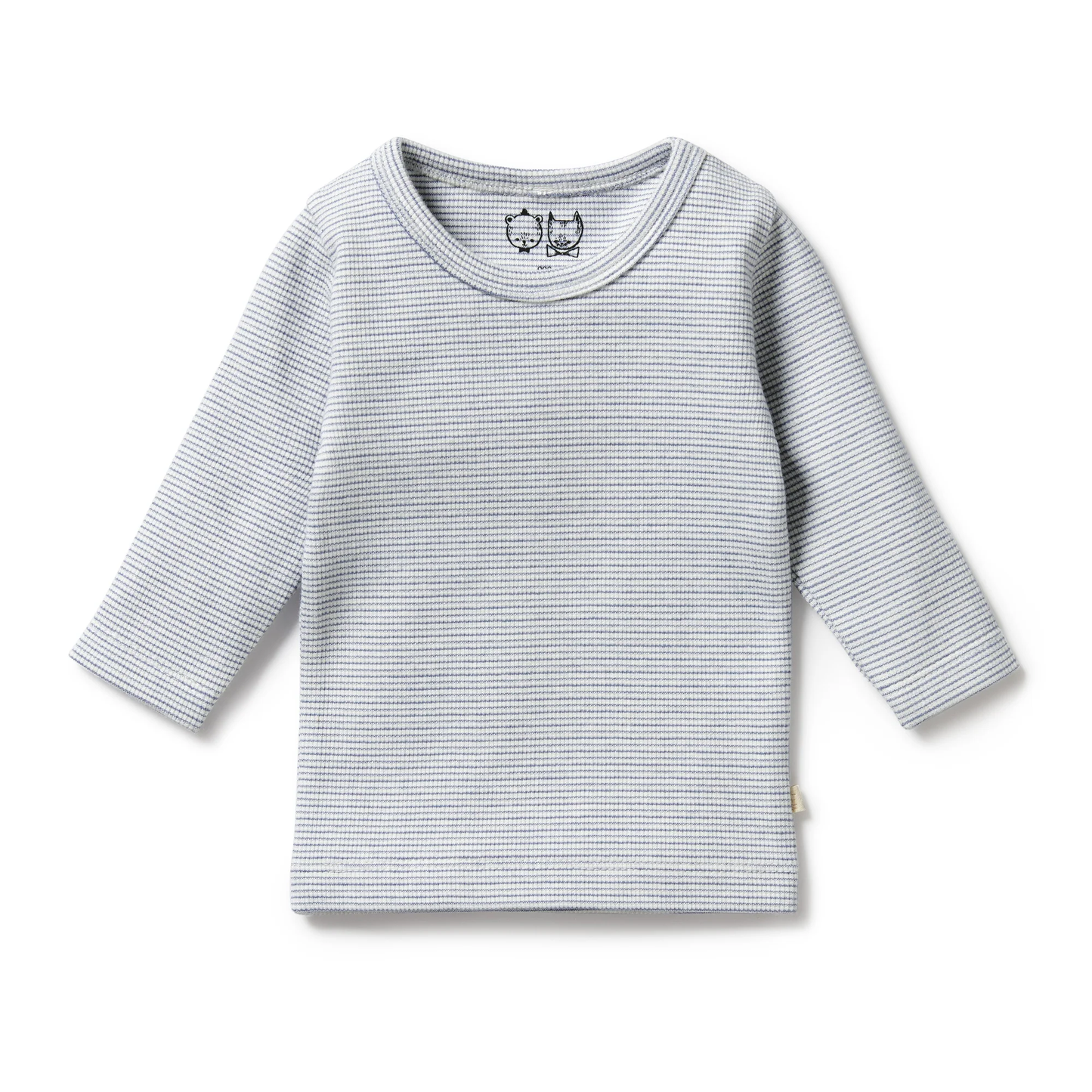 Organic Stripe Rib Long Sleeved Top