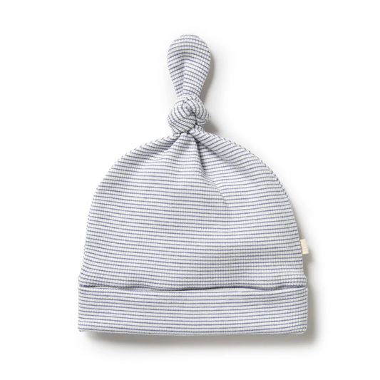 Organic Stripe Rib Knot Hat