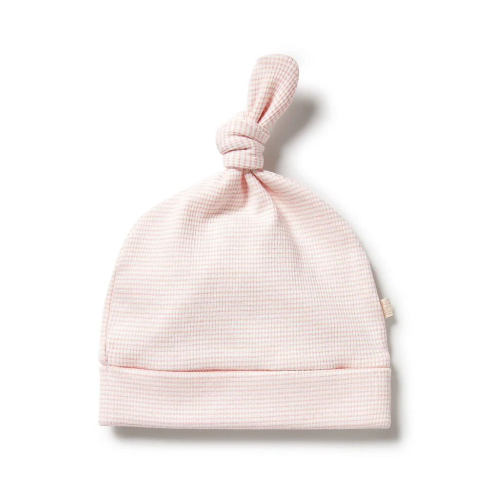 Organic Stripe Rib Knot Hat