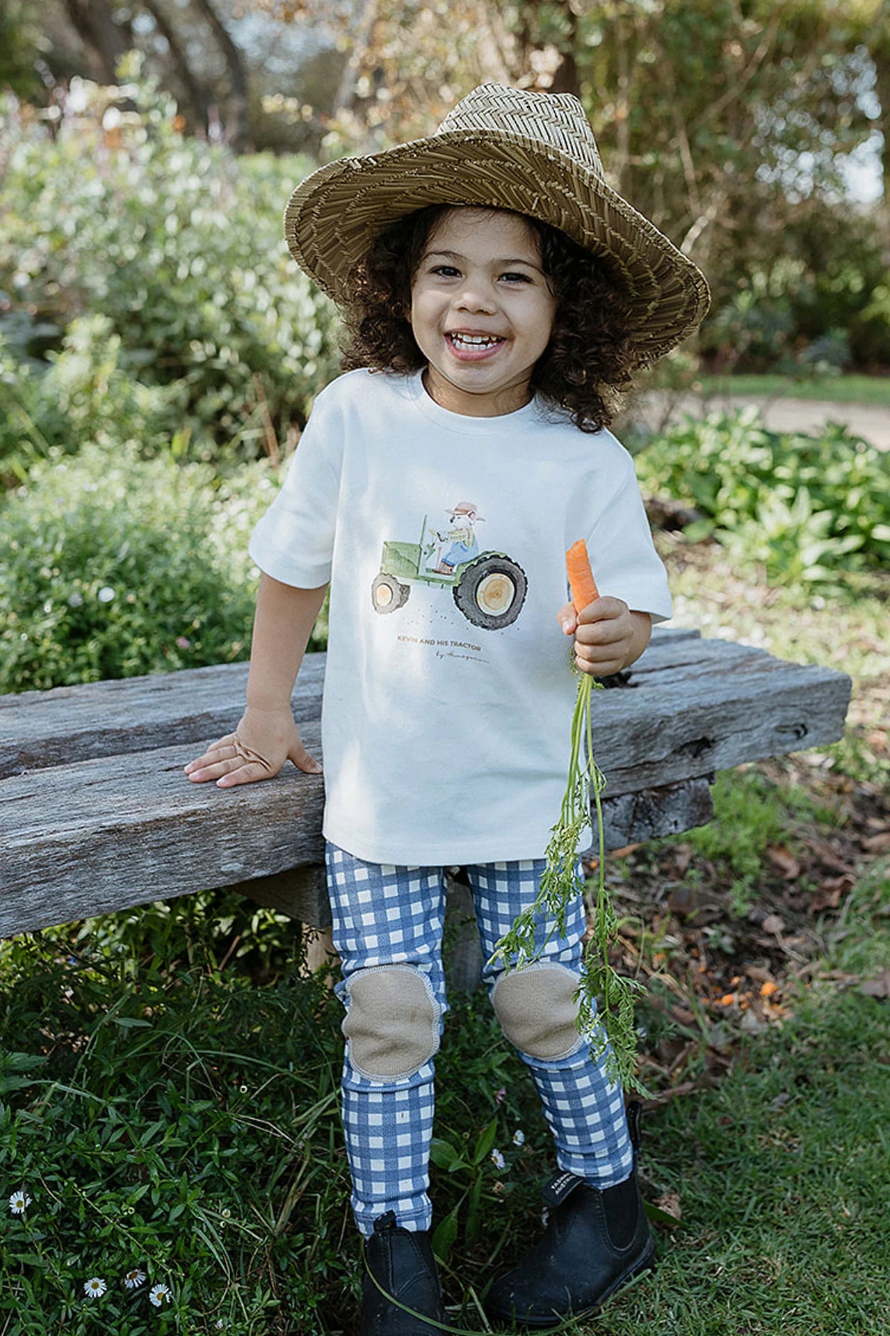 Rib Patch Legging Gingham